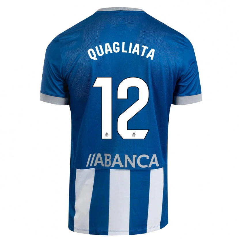 Danxen Hombre Camiseta Giacomo Quagliata #12 Azul Gris Blanco 1ª Equipación 2026/27 La Camisa