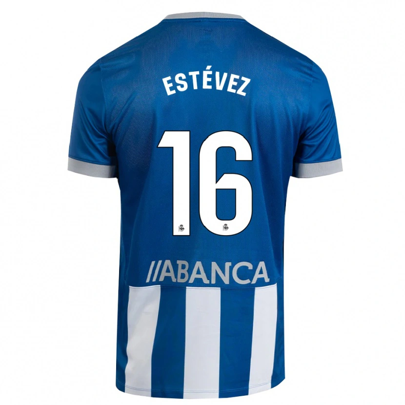 Danxen Hombre Camiseta Dani Estévez #16 Azul Gris Blanco 1ª Equipación 2026/27 La Camisa