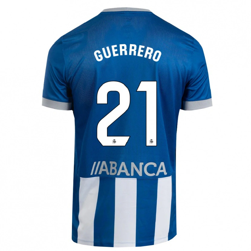 Danxen Hombre Camiseta Adrián Guerrero #21 Azul Gris Blanco 1ª Equipación 2026/27 La Camisa