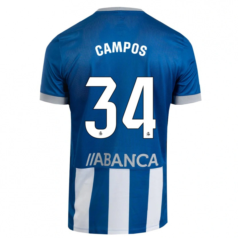 Danxen Hombre Camiseta Xabi Campos #34 Azul Gris Blanco 1ª Equipación 2026/27 La Camisa