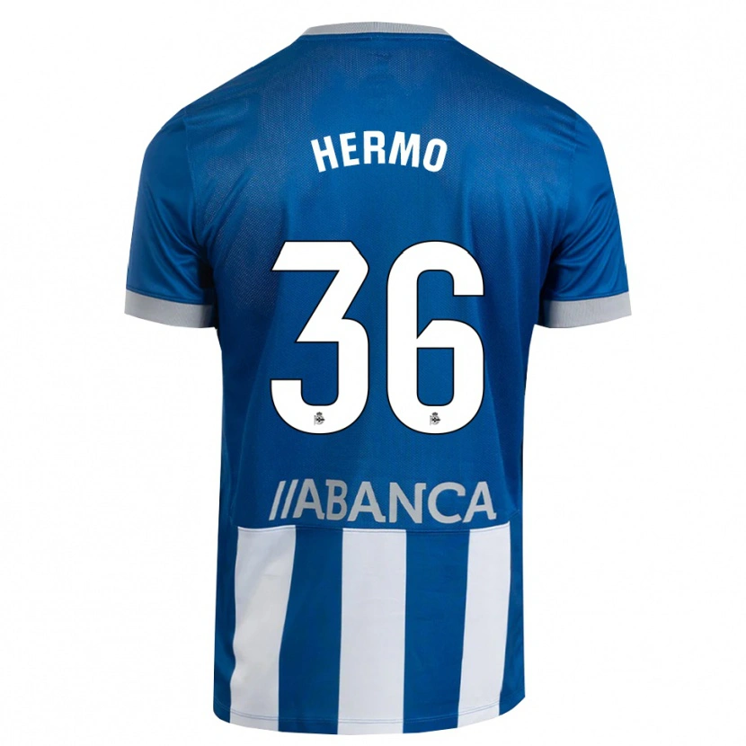 Danxen Hombre Camiseta Mario Hermo #36 Azul Gris Blanco 1ª Equipación 2026/27 La Camisa