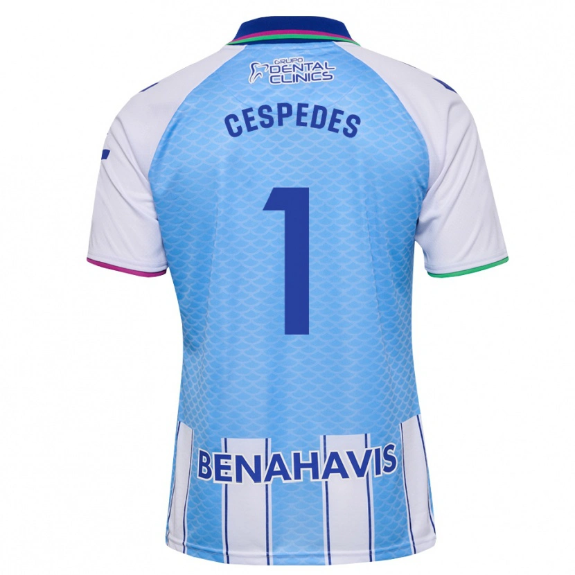 Danxen Hombre Camiseta Andrés Céspedes #1 Azul Cielo Profundo Blanco 1ª Equipación 2026/27 La Camisa