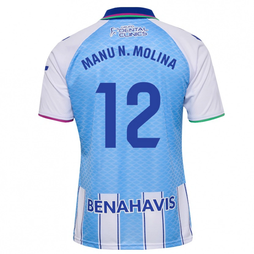 Danxen Hombre Camiseta Manu Molina #12 Azul Cielo Profundo Blanco 1ª Equipación 2026/27 La Camisa