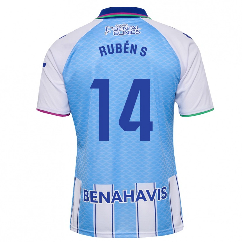 Danxen Hombre Camiseta Rubén Sánchez #14 Azul Cielo Profundo Blanco 1ª Equipación 2026/27 La Camisa