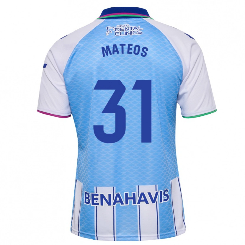 Danxen Hombre Camiseta Álex Mateos #31 Azul Cielo Profundo Blanco 1ª Equipación 2026/27 La Camisa