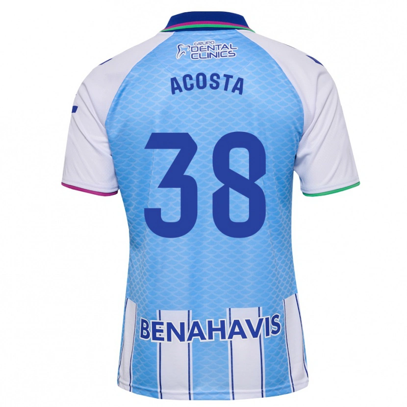 Danxen Hombre Camiseta Judith Acosta #38 Azul Cielo Profundo Blanco 1ª Equipación 2026/27 La Camisa