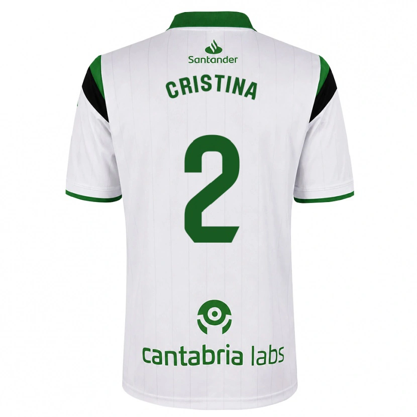 Danxen Hombre Camiseta Cristina Muñoz García #2 Blanco Verde Negro 1ª Equipación 2026/27 La Camisa