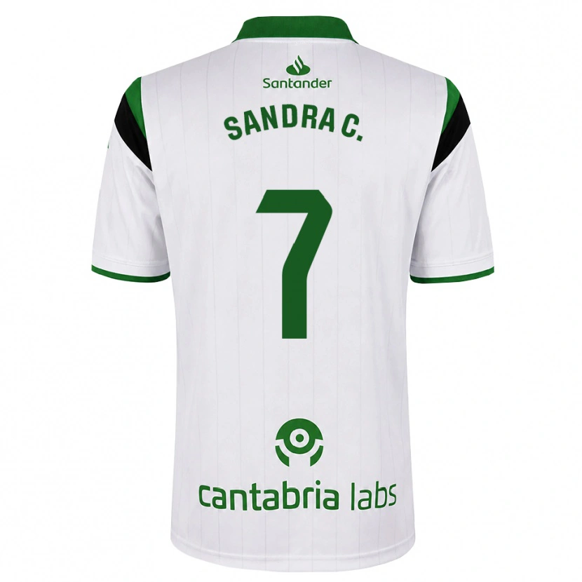 Danxen Hombre Camiseta Sandra Calvo Pozo #7 Blanco Verde Negro 1ª Equipación 2026/27 La Camisa