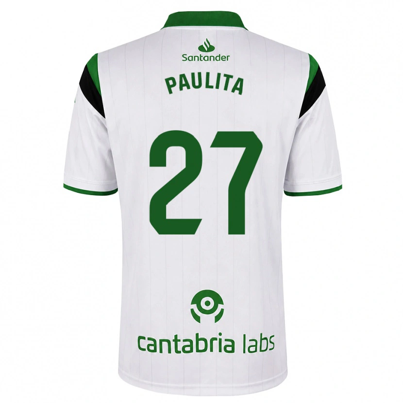 Danxen Hombre Camiseta Paula García Hontañón #27 Blanco Verde Negro 1ª Equipación 2026/27 La Camisa