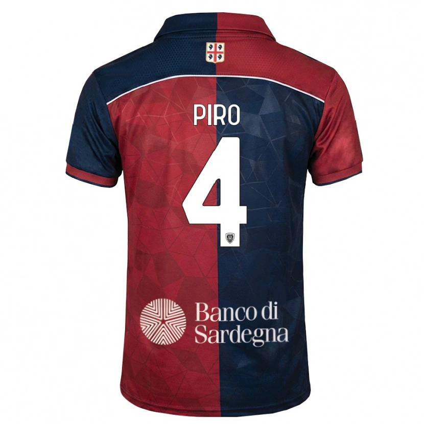 Danxen Hombre Camiseta Samuele Piro #4 Burdeos Azul Real 1ª Equipación 2026/27 La Camisa