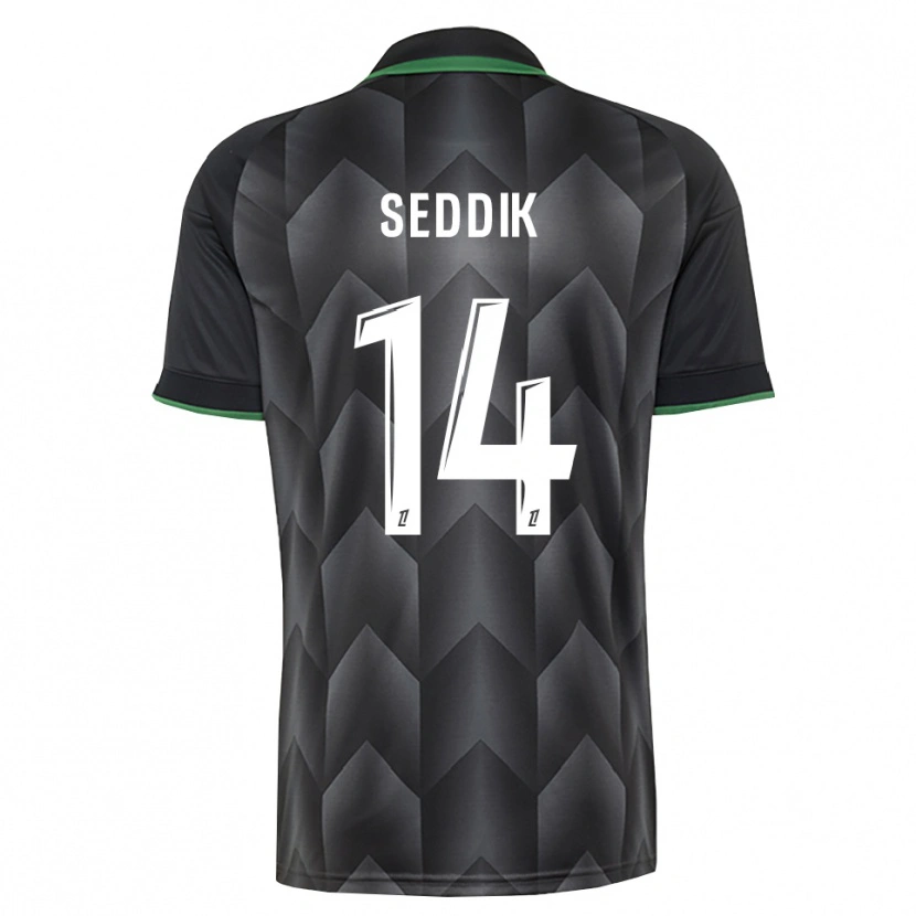 Danxen Hombre Camiseta Mohamed Seddik #14 Verde Blanco Negro 2ª Equipación 2026/27 La Camisa