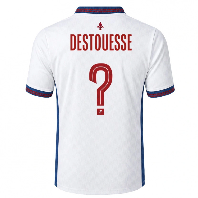 Danxen Hombre Camiseta Guilhem Destouesse #0 Rojo Blanco Azul 2ª Equipación 2026/27 La Camisa