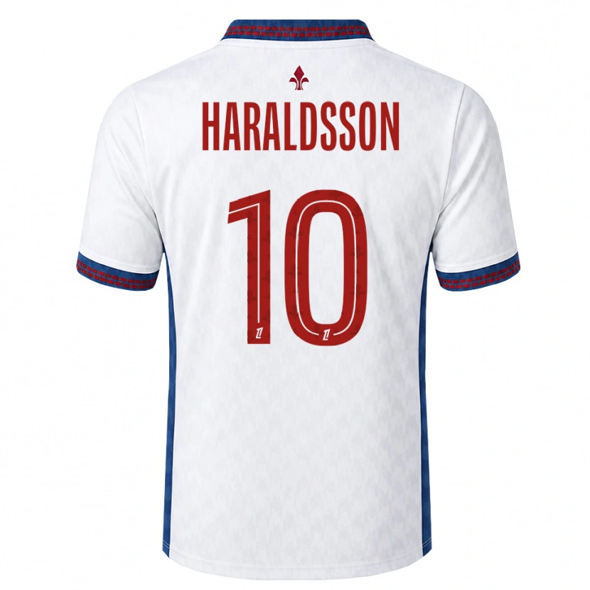 Danxen Hombre Camiseta Hákon Arnar Haraldsson #10 Rojo Blanco Azul 2ª Equipación 2026/27 La Camisa