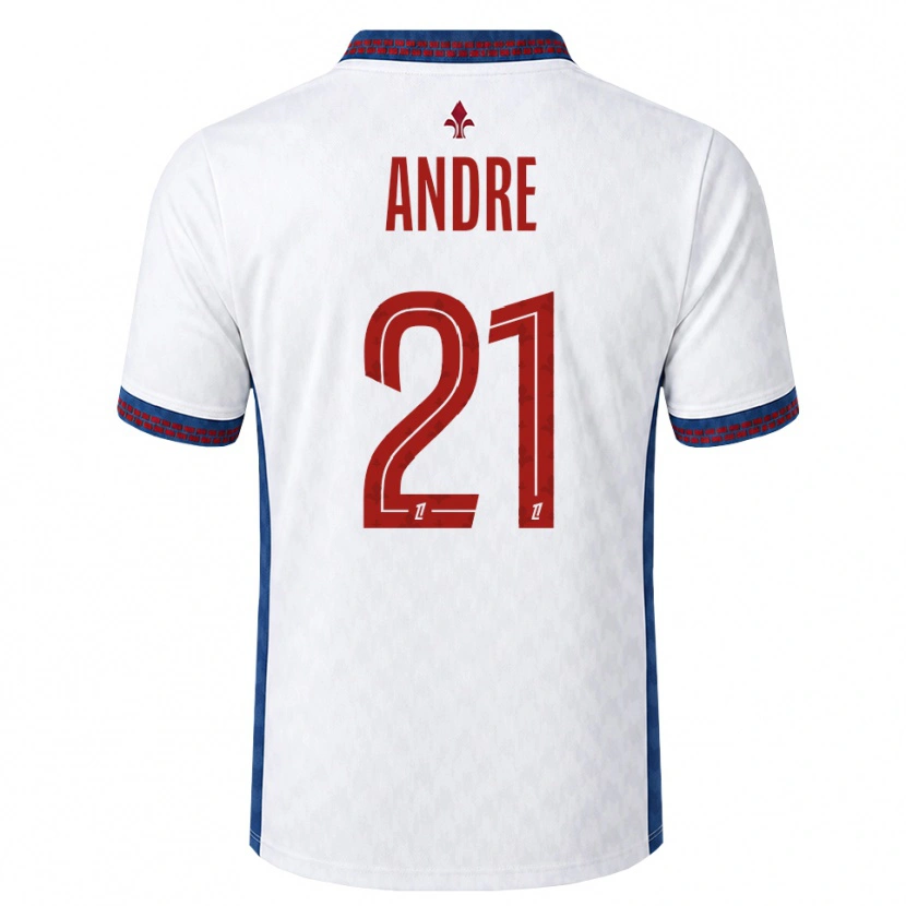 Danxen Hombre Camiseta Benjamin André #21 Rojo Blanco Azul 2ª Equipación 2026/27 La Camisa