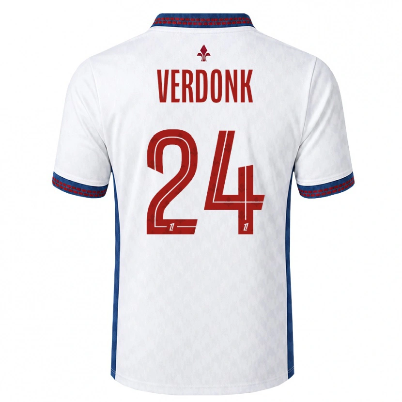 Danxen Hombre Camiseta Calvin Verdonk #24 Rojo Blanco Azul 2ª Equipación 2026/27 La Camisa