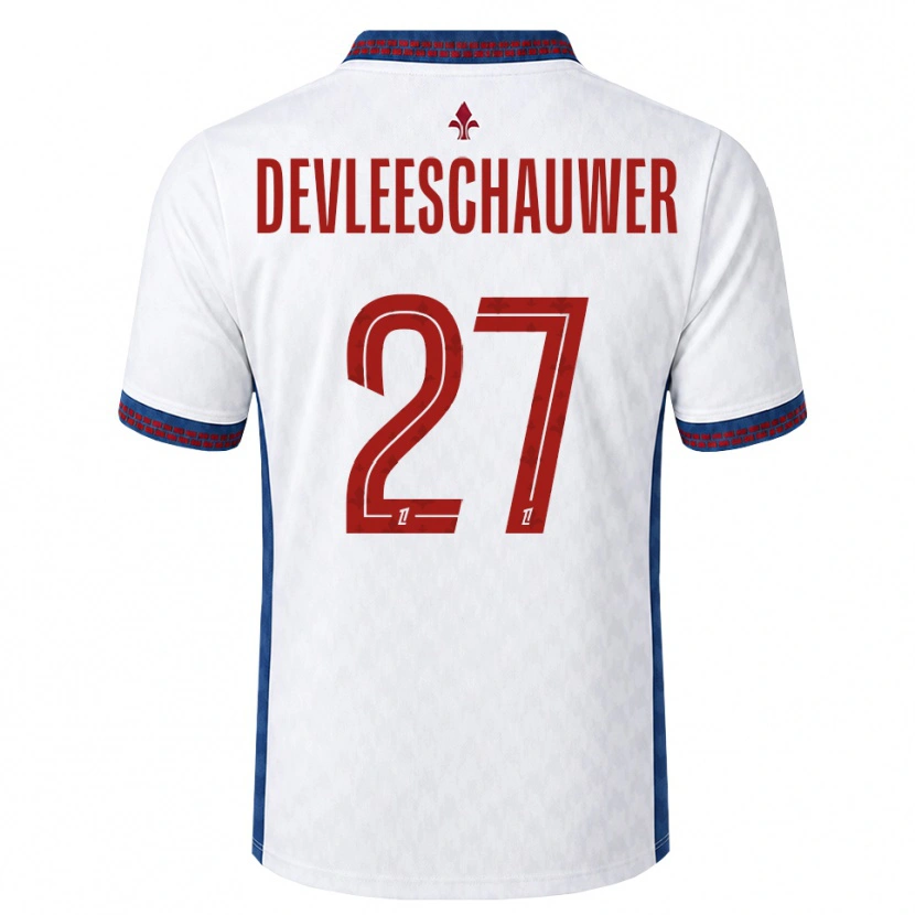 Danxen Hombre Camiseta Gwenaëlle Devleeschauwer #27 Rojo Blanco Azul 2ª Equipación 2026/27 La Camisa