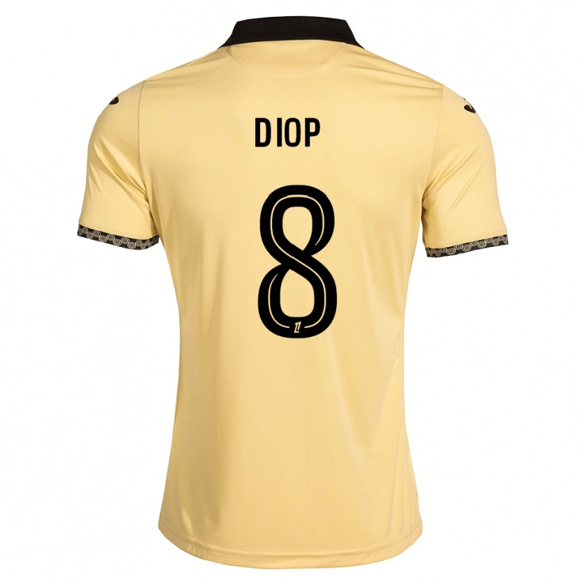 Danxen Hombre Camiseta Samba Diop #8 Blanco Navajo Negro 2ª Equipación 2026/27 La Camisa