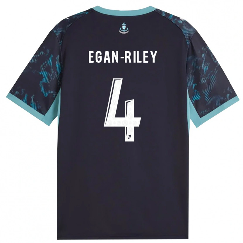 Danxen Hombre Camiseta Cj Egan-Riley #4 Turquesa Pálido Blanco Negro 2ª Equipación 2026/27 La Camisa