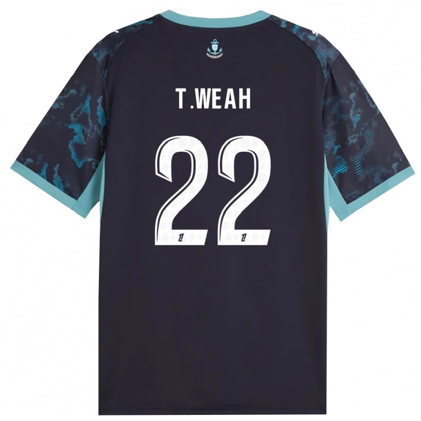 Danxen Hombre Camiseta Timothy Weah #22 Turquesa Pálido Blanco Negro 2ª Equipación 2026/27 La Camisa