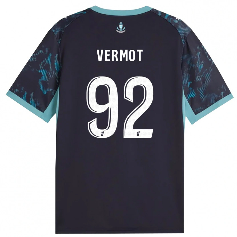 Danxen Hombre Camiseta Théo Vermot #92 Turquesa Pálido Blanco Negro 2ª Equipación 2026/27 La Camisa