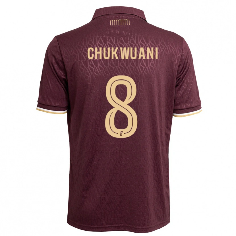 Danxen Hombre Camiseta Ekene Chukwuani #8 Rojo Marrón Arena 2ª Equipación 2026/27 La Camisa