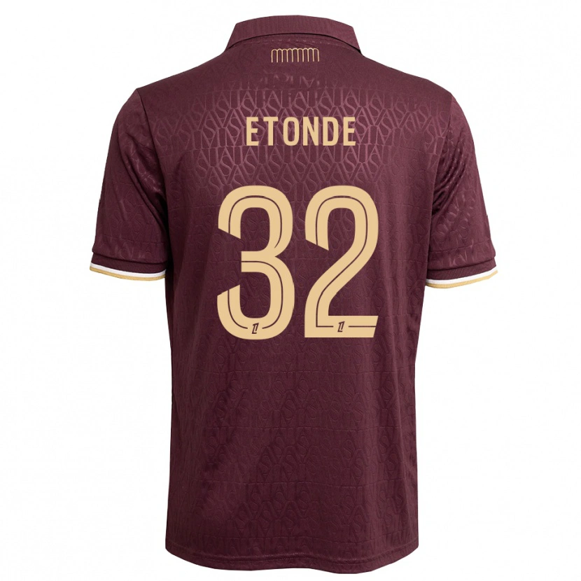 Danxen Hombre Camiseta Romaric Etonde #32 Rojo Marrón Arena 2ª Equipación 2026/27 La Camisa