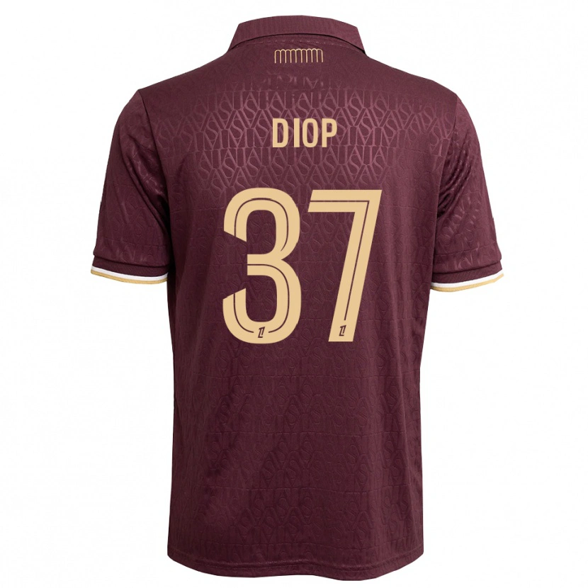 Danxen Hombre Camiseta Edan Diop #37 Rojo Marrón Arena 2ª Equipación 2026/27 La Camisa