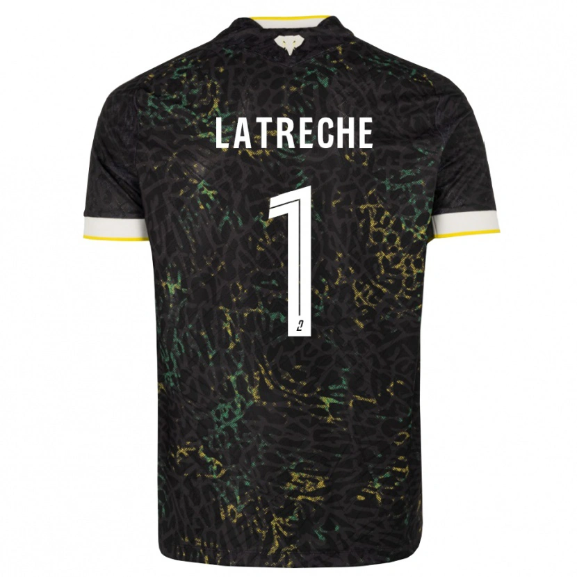 Danxen Hombre Camiseta Yanis Latreche #1 Negro Blanco Amarillo 2ª Equipación 2026/27 La Camisa
