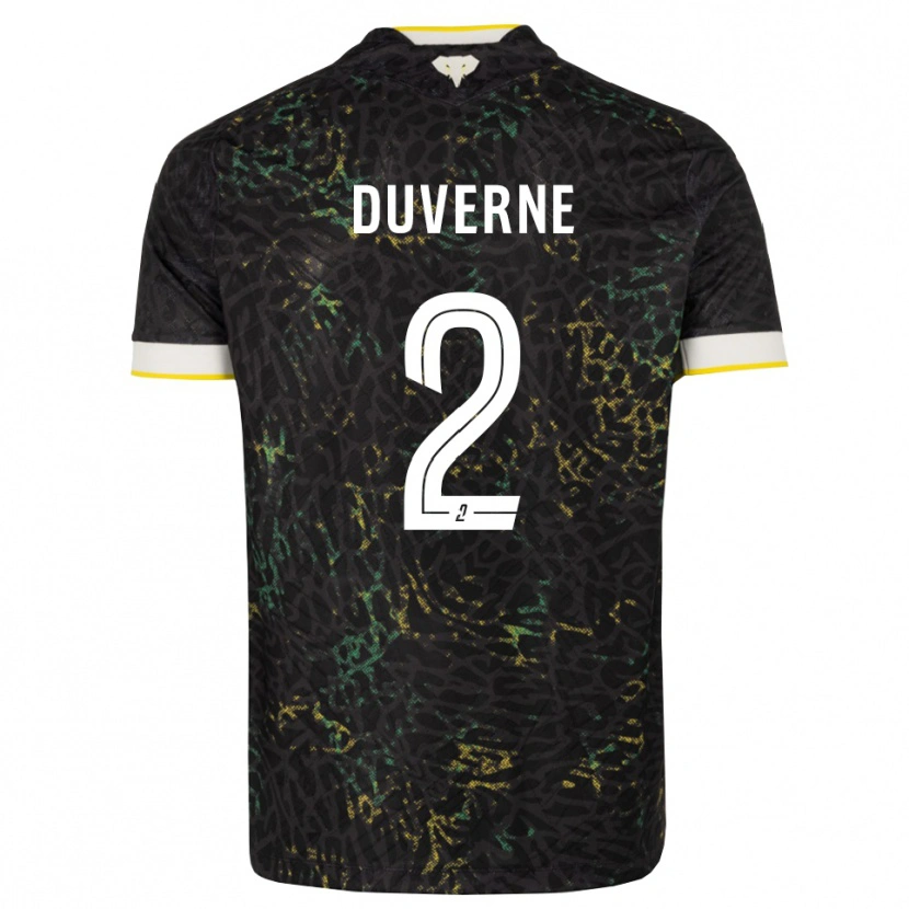 Danxen Hombre Camiseta Jean-Kévin Duverne #2 Negro Blanco Amarillo 2ª Equipación 2026/27 La Camisa