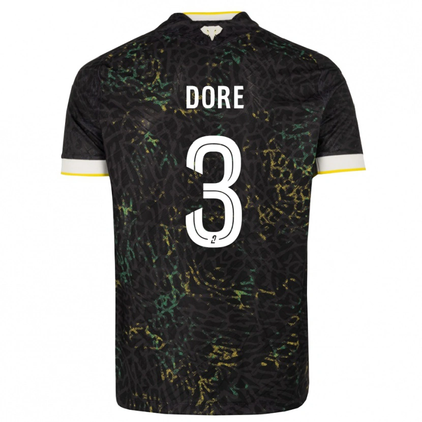 Danxen Hombre Camiseta Louis Dore #3 Negro Blanco Amarillo 2ª Equipación 2026/27 La Camisa
