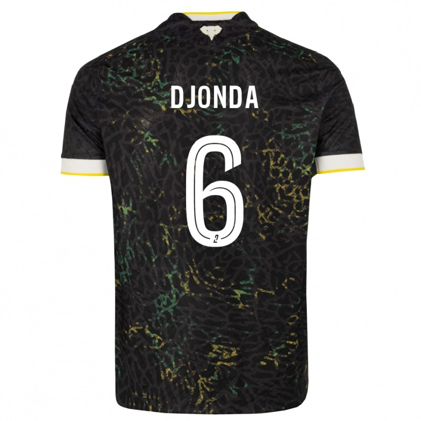 Danxen Hombre Camiseta Christian Djonda #6 Negro Blanco Amarillo 2ª Equipación 2026/27 La Camisa