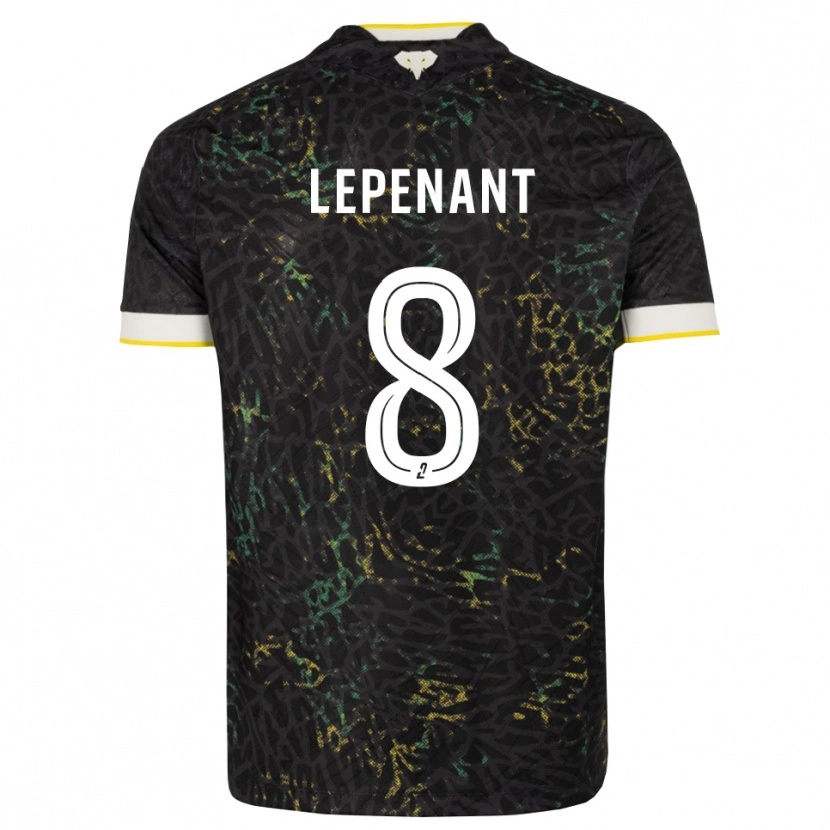 Danxen Hombre Camiseta Johann Lepenant #8 Negro Blanco Amarillo 2ª Equipación 2026/27 La Camisa