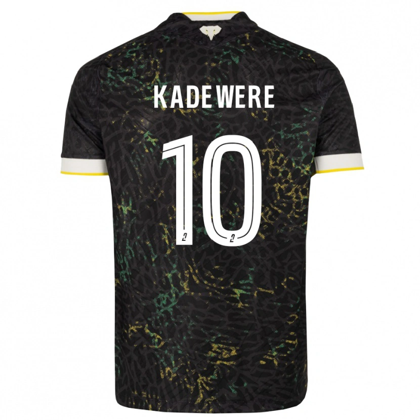 Danxen Hombre Camiseta Tino Kadewere #10 Negro Blanco Amarillo 2ª Equipación 2026/27 La Camisa
