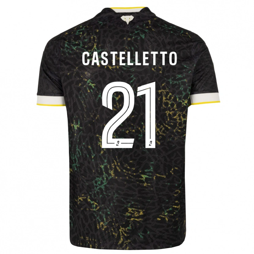 Danxen Hombre Camiseta Jean-Charles Castelletto #21 Negro Blanco Amarillo 2ª Equipación 2026/27 La Camisa