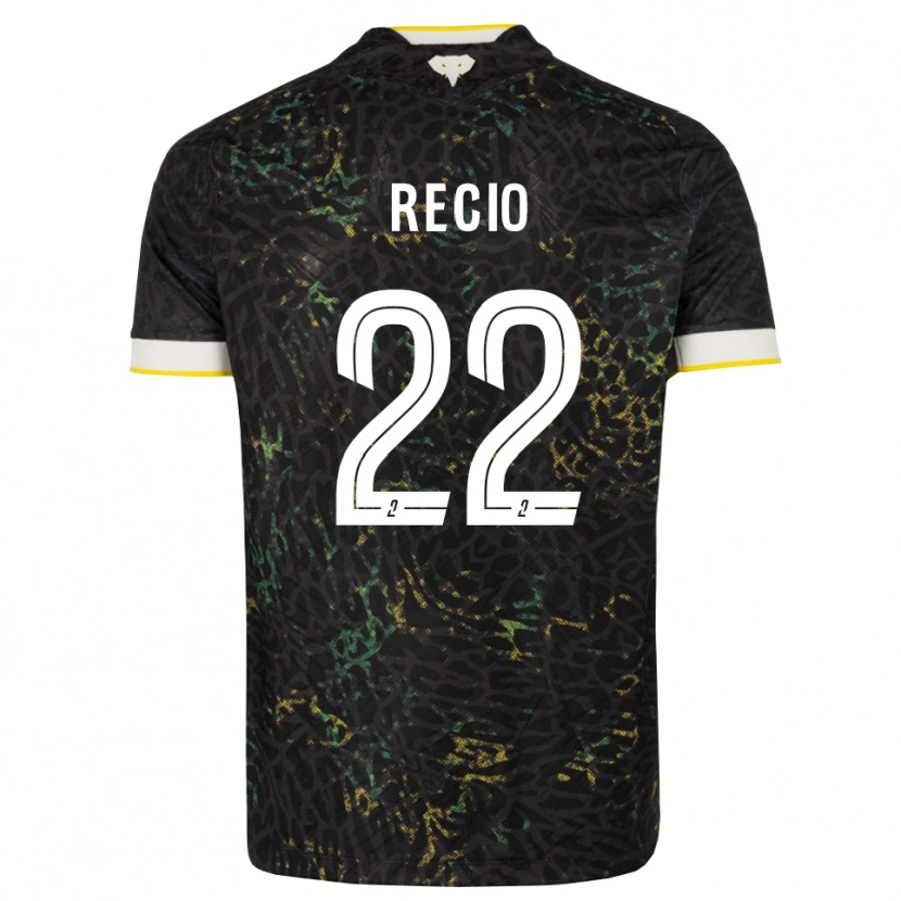 Danxen Hombre Camiseta Andrea Recio #22 Negro Blanco Amarillo 2ª Equipación 2026/27 La Camisa