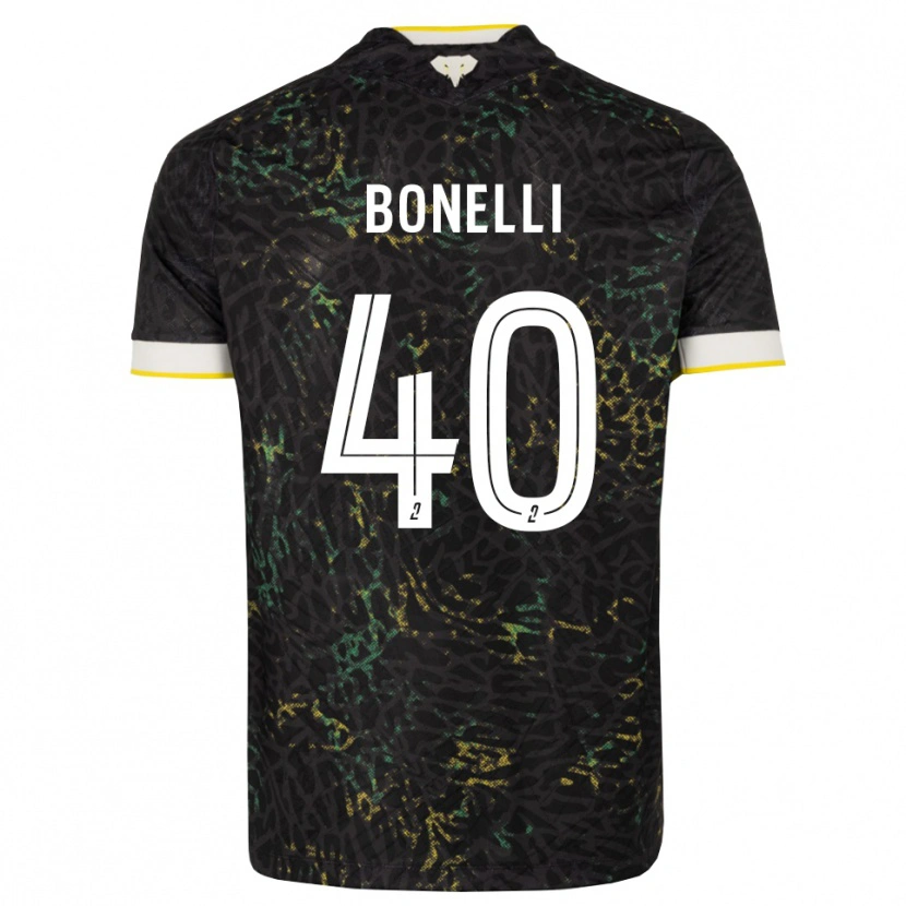 Danxen Hombre Camiseta Lucas Bonelli #40 Negro Blanco Amarillo 2ª Equipación 2026/27 La Camisa