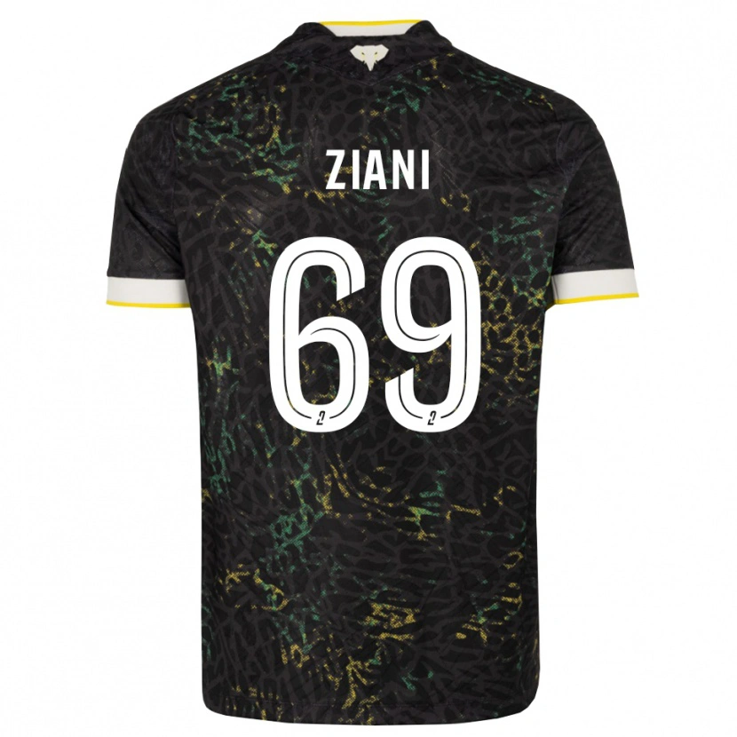 Danxen Hombre Camiseta Sacha Ziani #69 Negro Blanco Amarillo 2ª Equipación 2026/27 La Camisa