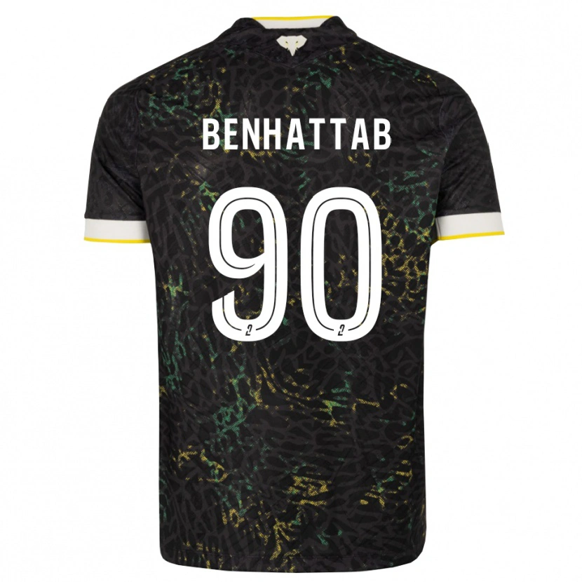 Danxen Hombre Camiseta Yassine Benhattab #90 Negro Blanco Amarillo 2ª Equipación 2026/27 La Camisa