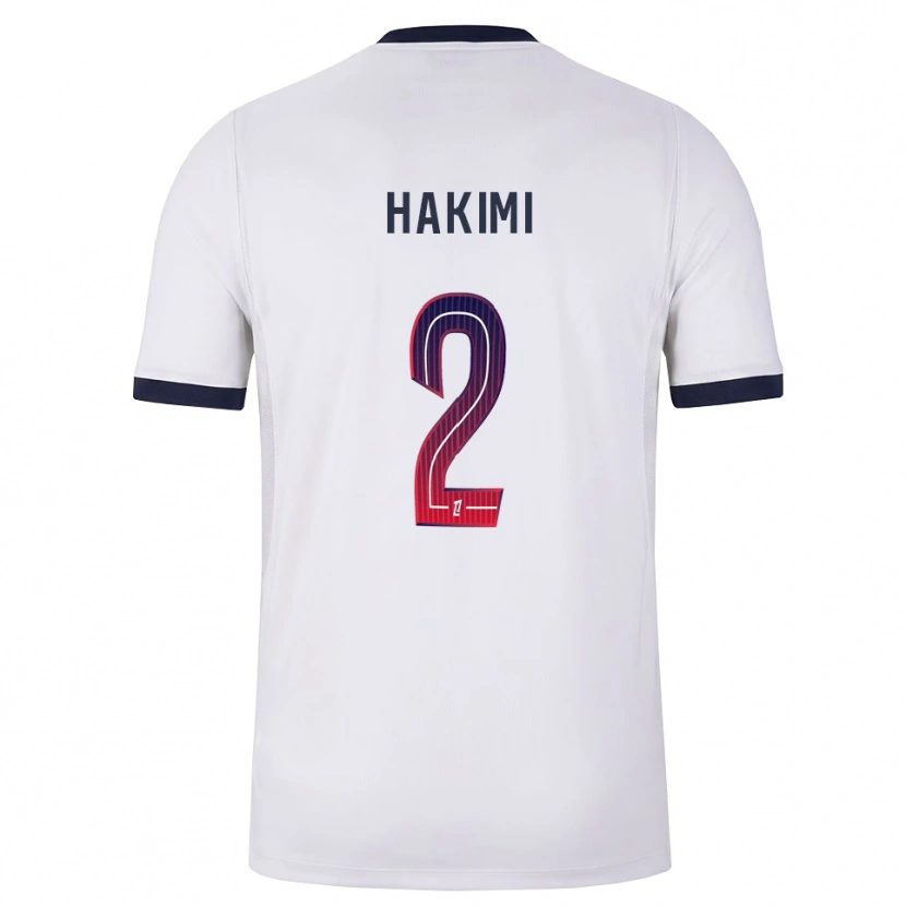 Danxen Hombre Camiseta Achraf Hakimi #2 Blanco Negro Rojo 2ª Equipación 2026/27 La Camisa
