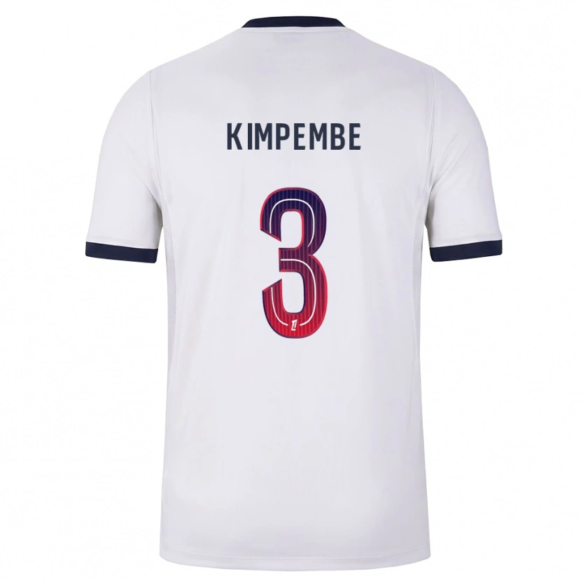 Danxen Hombre Camiseta Presnel Kimpembe #3 Blanco Negro Rojo 2ª Equipación 2026/27 La Camisa