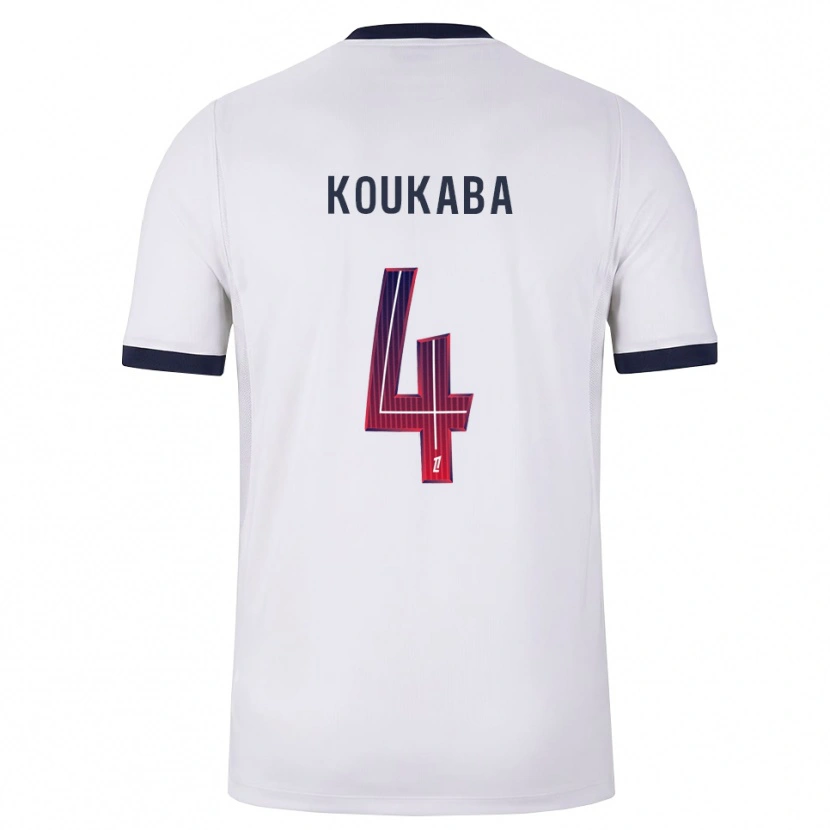 Danxen Hombre Camiseta Axel Koukaba #4 Blanco Negro Rojo 2ª Equipación 2026/27 La Camisa