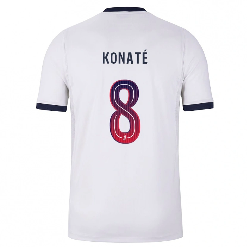 Danxen Hombre Camiseta Seydou Konaté #8 Blanco Negro Rojo 2ª Equipación 2026/27 La Camisa