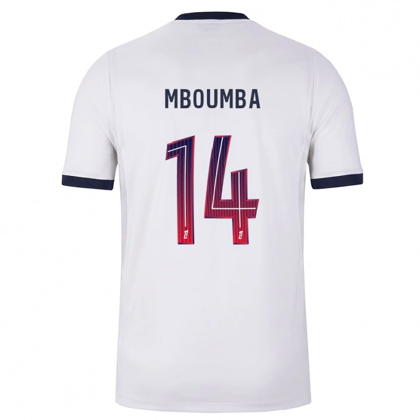 Danxen Hombre Camiseta Nathan Mboumba #14 Blanco Negro Rojo 2ª Equipación 2026/27 La Camisa