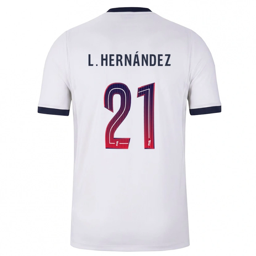 Danxen Hombre Camiseta Lucas Hernández #21 Blanco Negro Rojo 2ª Equipación 2026/27 La Camisa