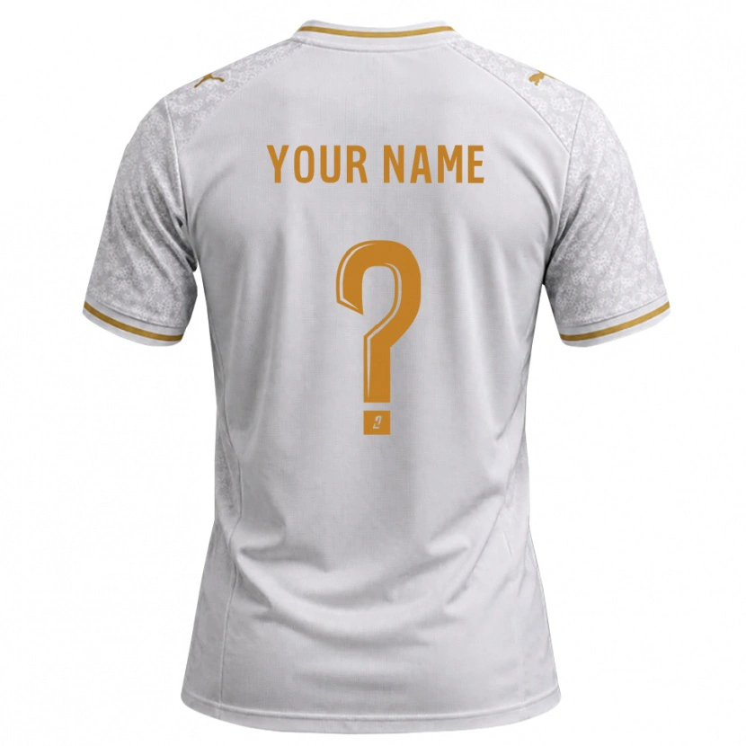 Danxen Hombre Camiseta Su Nombre #0 Blanco Gris Dorado 2ª Equipación 2026/27 La Camisa