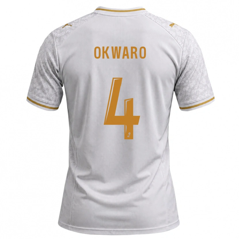 Danxen Hombre Camiseta Manzur Okwaro #4 Blanco Gris Dorado 2ª Equipación 2026/27 La Camisa