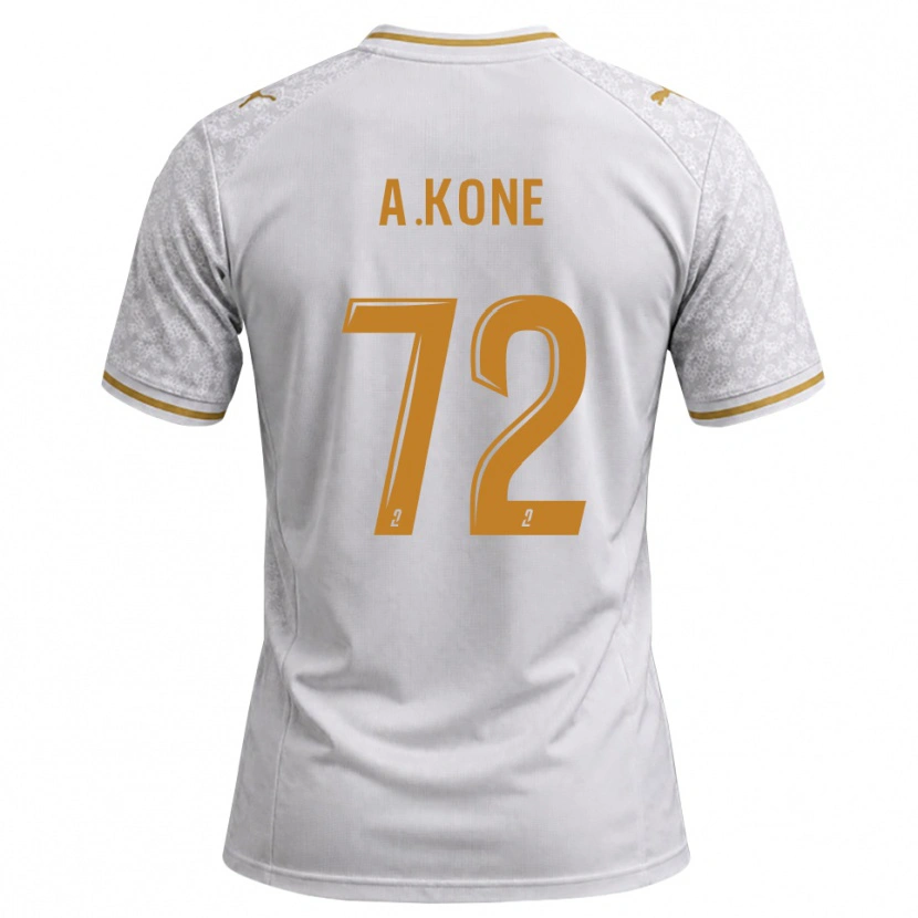 Danxen Hombre Camiseta Amadou Koné #72 Blanco Gris Dorado 2ª Equipación 2026/27 La Camisa