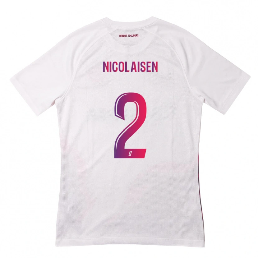 Danxen Hombre Camiseta Rasmus Nicolaisen #2 Blanco Rosa Morado 2ª Equipación 2026/27 La Camisa