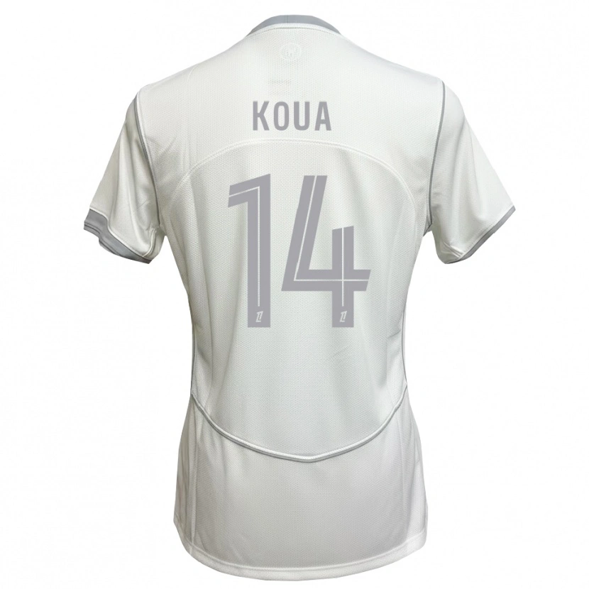Danxen Hombre Camiseta Moran Koua #14 Blanco Gris 2ª Equipación 2026/27 La Camisa