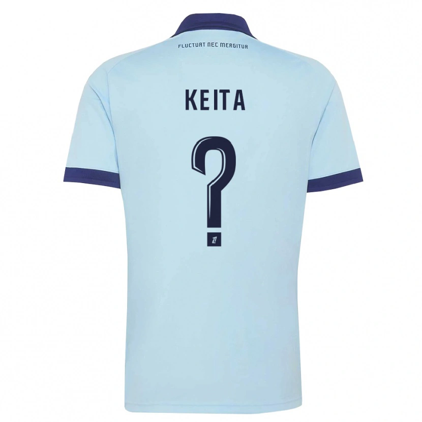 Danxen Hombre Camiseta Djibril Keita #0 Azul Aciano Negro 2ª Equipación 2026/27 La Camisa